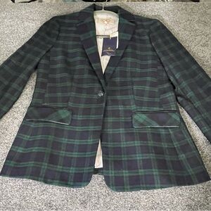 NWT BROOKS BROTHERS Red Fleece Black Watch Tartan Plaid Wool Blazer WMNs Sz 2